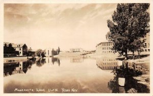 RPPC MANZANITA LAKE UNIVERSITY OF NEVADA RENO REAL PHOTO POSTCARD (c. 1930s)