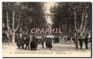 Postcard Old colonial Marseille Allee Central Exhibition