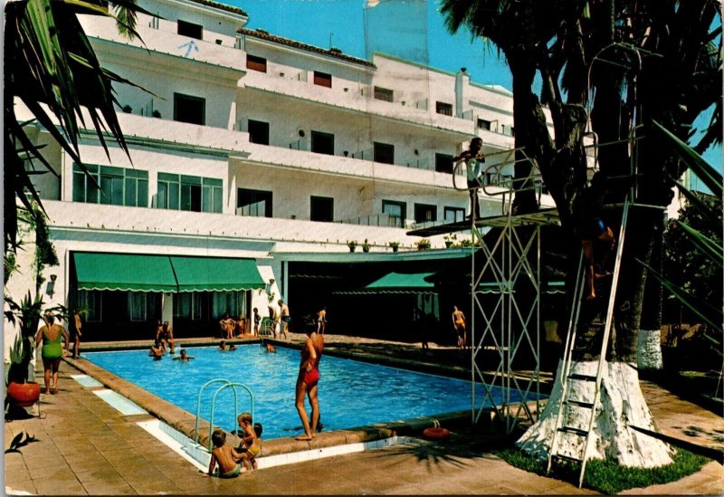 Swimming Pool Hotel Emperatriz Malaga Spain Postcard