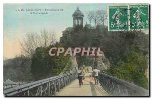 CARTE Postale Old Paris Buttes Chaumont XIX the Suspension Bridge