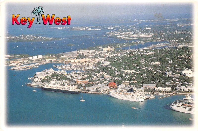 US11 USA Florida Key West aerial view large cruise ships moored
