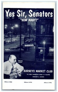 c1950's Senator Barney Barneys Market Club Chicago Illinois IL Postcard