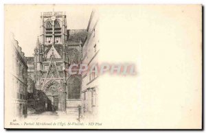 Rouen - Meridional Portal & # 39Eglise St Vincent Old Postcard