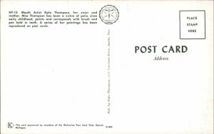 Mouth Artist Nyla Thompson Polio Victim Chrome Vintage Postcard