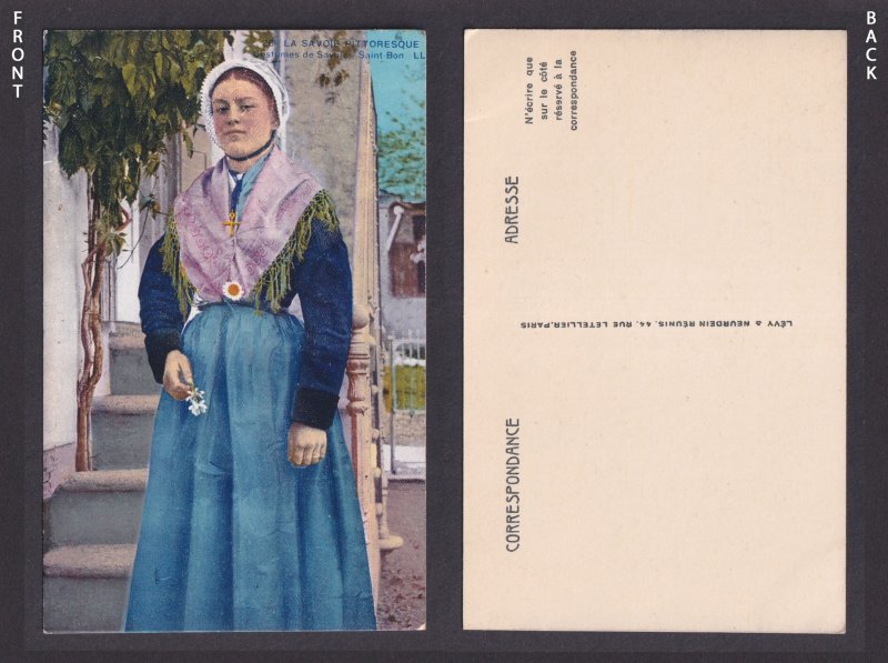 Postcard, National costume, France, Saint-Bon Costume de Savoie