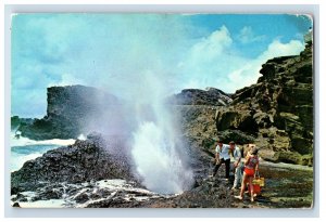 Vintage Blowhole On The Leeward Side At Oahu Postcards P166E