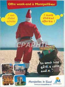 Modern Postcard Offer Weekend in Montpellier Santa Claus