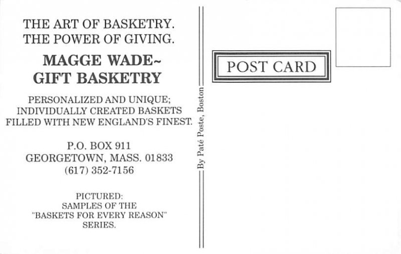 Magge Wade Gift Basketry Georgetown, MA, USA Advertising Unused 