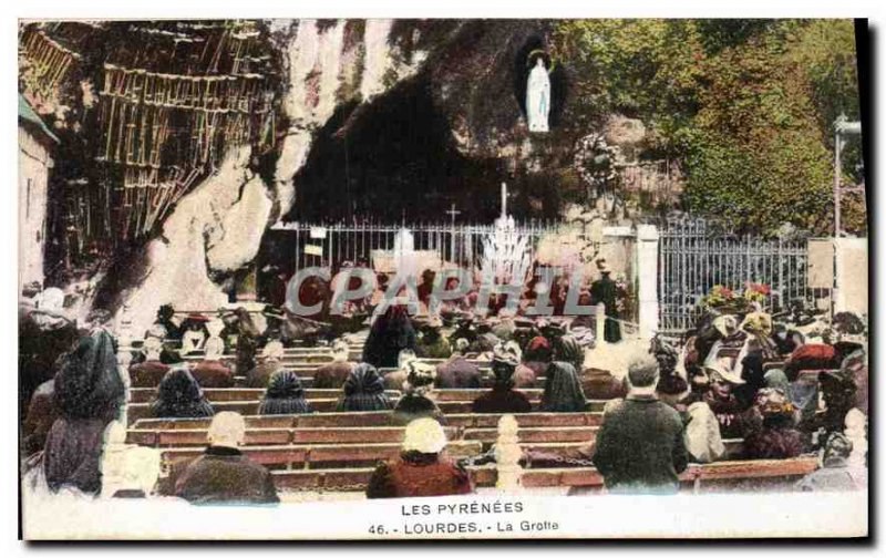 Old Postcard The Pyrenes Lourdes Grotto