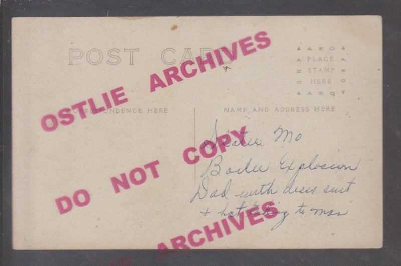 Slater MISSOURI RPPC c1910 TRAIN WRECK Disaster BOILER EXPLOSION nr Marshall KB