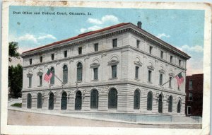 1917 Post Office and Federal Court Ottumwa Iowa Postcard