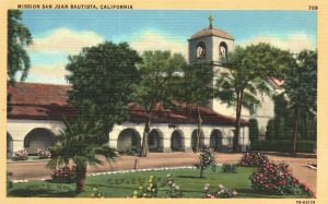 Vintage Postcard 1920s Mission San Juan Bautista Bet Salinas & Gilroy California