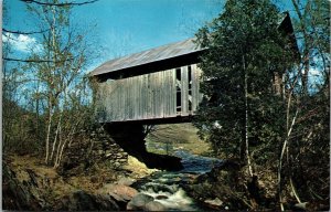 Old Wood Covered Bridge Vermont VT Postcard VTG UNP Plastichrome Vintage Unused 