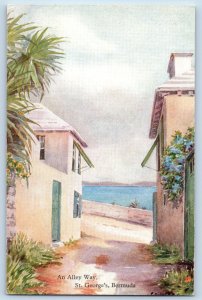 St. George's Bermuda Postcard An Alley Way View c1905 Unposted Antique