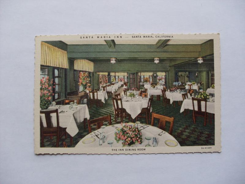 Linen SANTA MARIA INN RESTAURANT Santa Maria California CA Postcard y5540