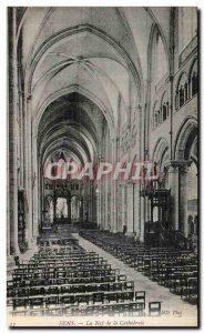 Old Postcard Sens Nave of the Cathedral