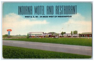 c1950's Indiana Motel And Restaurant Indianapolis IN Unposted Vintage Postcard