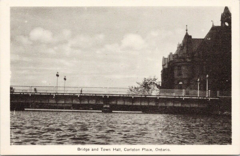 Carleton Place Ontario Bridge and Town Hall Unused PECO Postcard G96