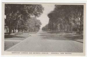 Kentucky Avenue & Seventh Street Roswell New Mexico Albertype postcard