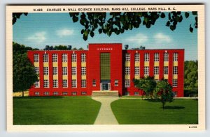 Charles M Hall Science Building Mars Hill College North Carolina Linen Postcard