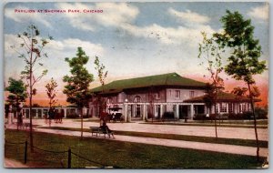 Vtg Chicago Illinois IL Pavilion Sherman Park 1910s View Old Postcard