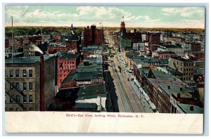 1905 Birds Eye View Looking West Street Exterior Rochester New York NY Postcard 