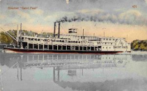 Steamer Saint Paul postmarked Davenport Iowa 1915 postcard