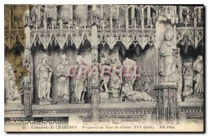 Postcard Old Cathedral of Chartres Fragment Tour century IVR Choir