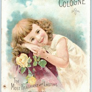 1891 Calendar Hoyts German Cologne Trade Card Smiling Girl Teeth Advertising C8