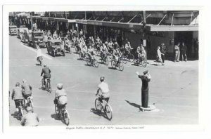 RPPC, Bicycle Traffic Directed by a Policeman, Christchurch, New Zealand