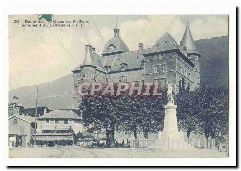 Dauphine Old Postcard Chateau de Vizille and Centennial monument
