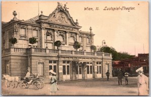 Wien II Lustspiel - Theater Austria Horse Carriage Antique Building Postcard
