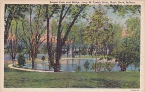 Indiana South Bend Leeper Park And Bridge Along Saint Joseph River