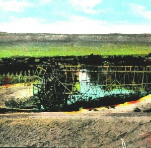 Old Method of Irrigation Water Wheel Grand Junction Colorado CO 1922 DB Postcard