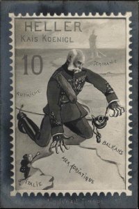 Propaganda Postage Stamp Motif Franz Josef I Clawed Hands c1910 RPPC