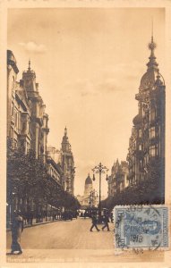 L354 Argentina Buenos Aires 1913 Aveniada de Mayo Cars vintage postcard