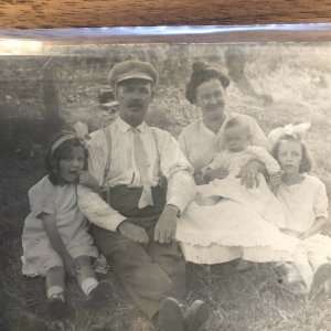 Early AZO RPPC - Family With Children - PICNIC - VINTAGE - POSTCARD