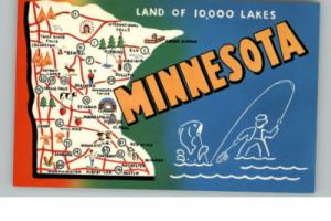 MN State Map Postcard