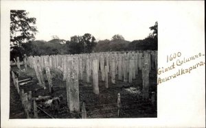 Anuradhapura Sri Lanka 1600 Giant Columns c1915 Real Photo Postcard