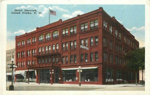 Grand Forks North Dakota Hotel Dacotah Flag Kropp C-1910 Postcard 22-432