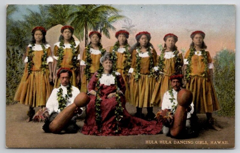 Hawaii Hula Hula Dancing Girls c1910 South Seas Curio Co Postcard E39