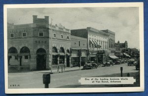 Van Buren Arkansas ar street scene view 1940s cars postcard