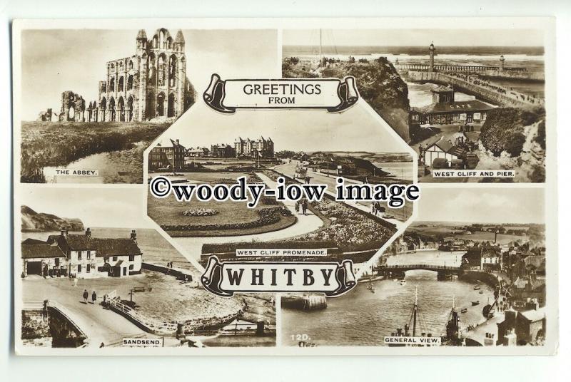 tp9252 - Yorks - Multiview x 5 of Various Places of Interest, Whitby - Postcard 