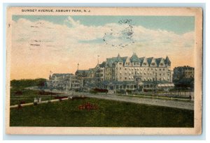 c1920s Sunset Avenue, Building View, Asbury Park New Jersey NJ Postcard