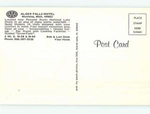 Unused Pre-1980 ALGER FALLS MOTEL Munising Michigan MI n9130