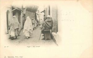Africa Alger Street Scene C-1905 Rue Arabe undivided Woman Muslim 5471