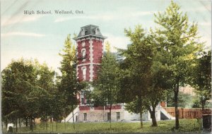 High School Welland Ontario ON Unused AA Perry Postcard F35