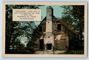 Amherstburg Ontario Canada Postcard Eliza's Cottage Old Elliot's House 1936