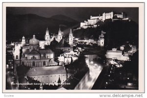 RP; Night View, Die Festspielstadt Salzburg im Scheinweferlicht, Austria,10-20s