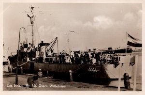 Hr Ms Queen Wilhelmina Den Helder Marine Vintage RPPC 09.84